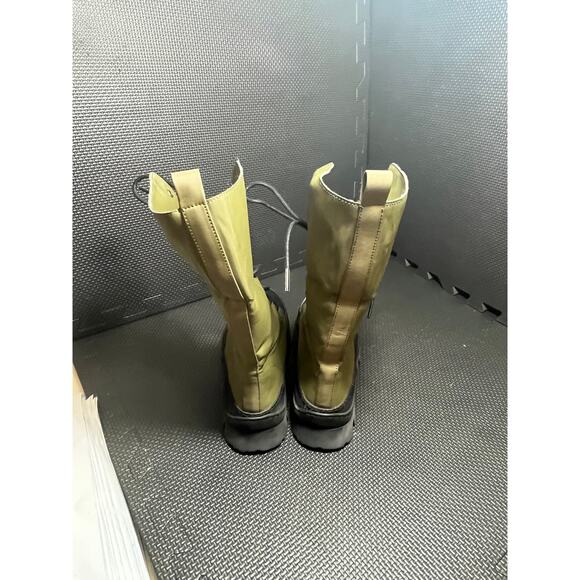 Free People Women's Goldie Lug Sole Lace-Up Boots Khaki Green Fold Over 36 US 6 - Picture 6 of 11